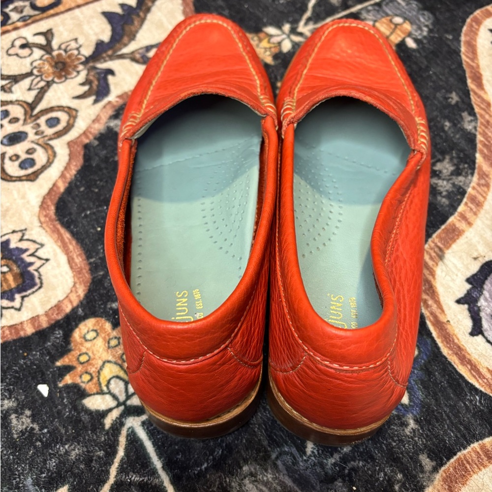 Weejuns Women's Vibrant Orange Leather Loafers - Picture 2 of 6
